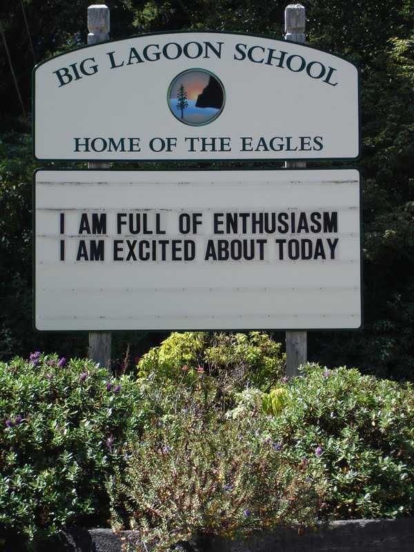 I am full of enthusiasm. I am excited about today.